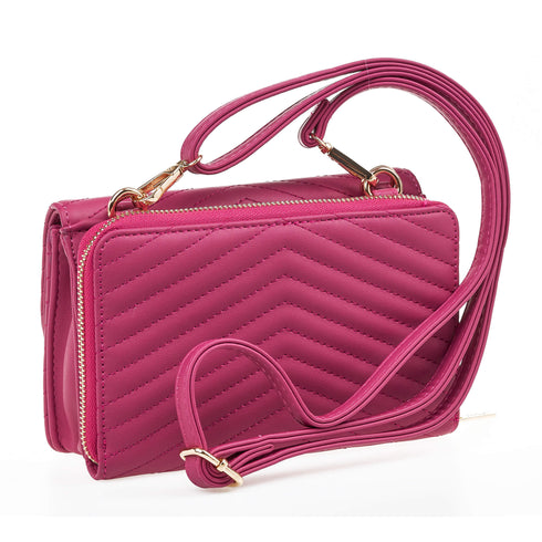 Verde Γυναικεία Τσάντα Χιαστί 16-7044 Φούξια